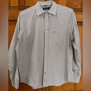 Náutica Men's Checkered Shirt - Blue, Black and White